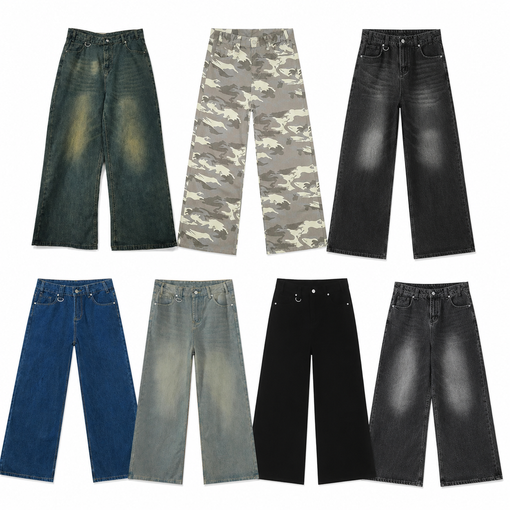 Casual denim pants from My Store featuring classic blue jeans with a relaxed fit and five-pocket design.