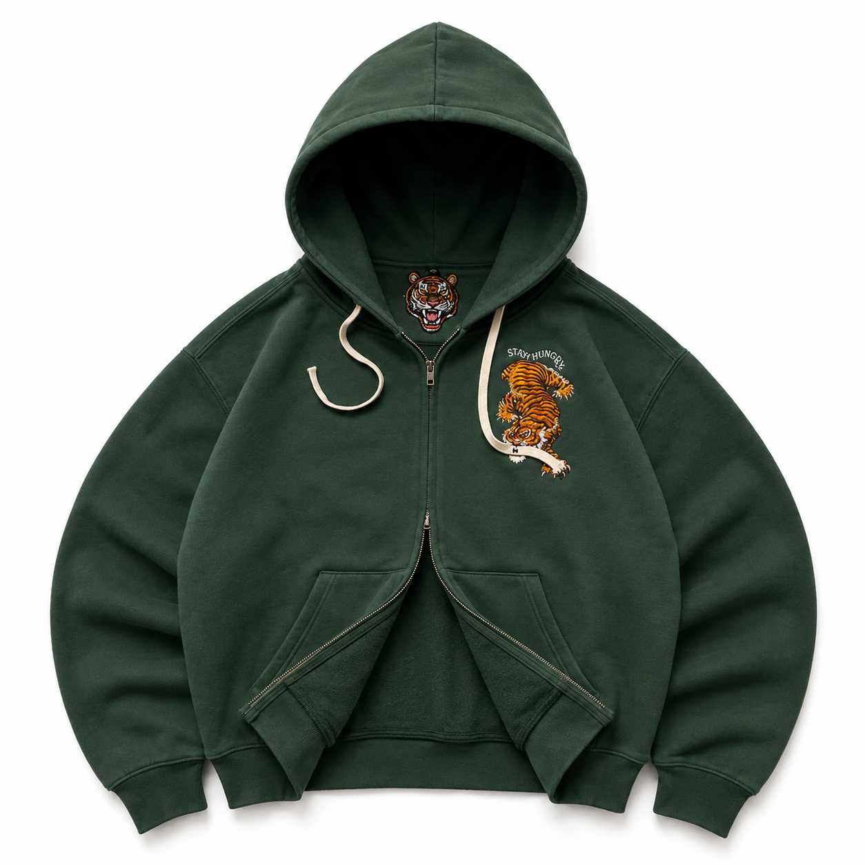 Tiger Double Zipper Hoodie